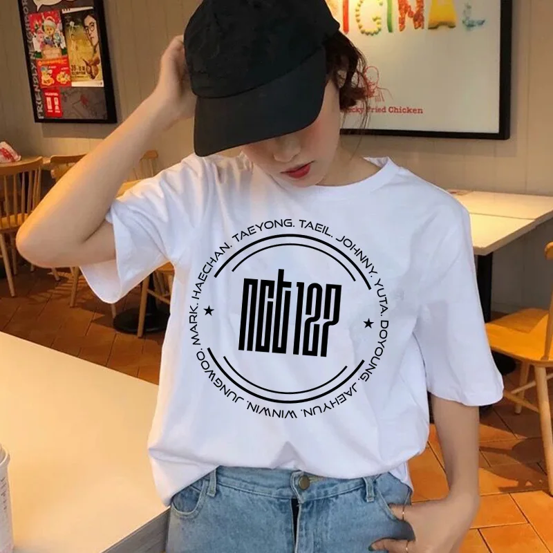 Nct футболка muisic корейский Харадзюку Эстетическая Ullzang Vintage 90s стиль Женская мода