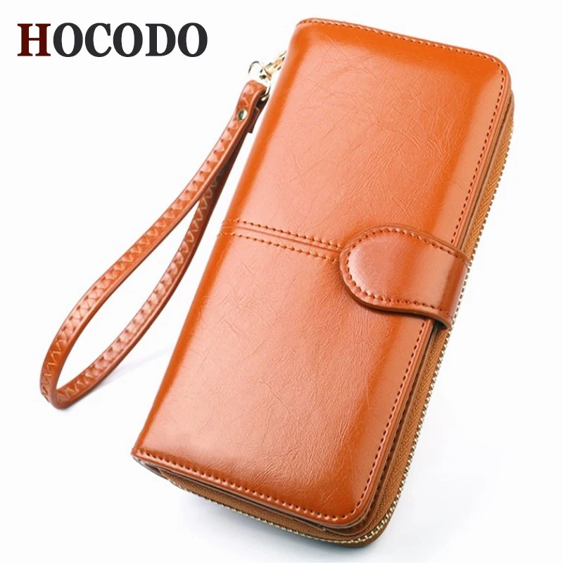 HOCODO модный браслет женский длинный клатч кошелек многофункциональный кошелек свежий PU кожаный женский клатч держатель для карт