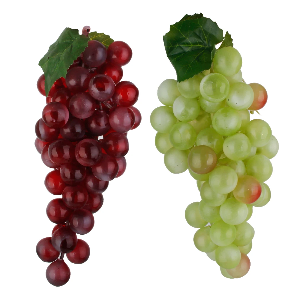 2pcs Artificial Grapes Bunches Plastic Fruit for Performance Stage Props Decoration