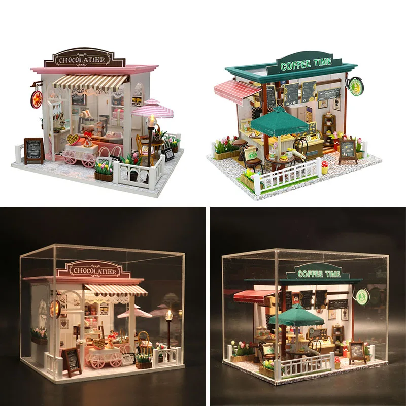 2 стиля кукольный дом Миниатюрный с мебели DIY деревянный Miniaturas кукольный домик игрушки для детей подарок COCOA'S фантастические идеи C007
