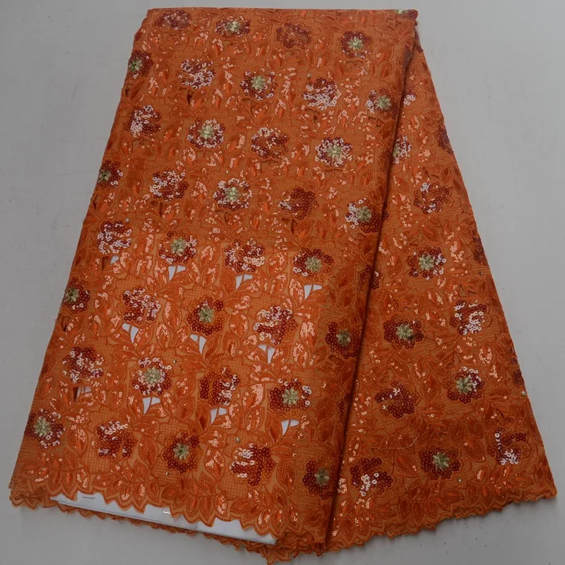 

Imported High-end Latest African High Quality Double Organza Lace In Switzerland With Sequins And Beads Lace For Women PSA163-1