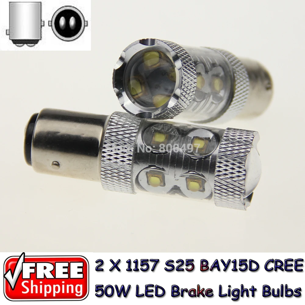 

2 x 1157 S25 P21/5W BAY15D LED Bulbs 50W Super White LED Brake Light Bulbs For Tesla Honda Volkswagen Lada