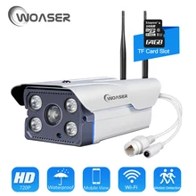 Woaser 720 P HD IP Камера WI-FI ONVIF 2.4 P2P для смартфонов Водонепроницаемый vandalproof Поддержка 128 г SD карты памяти 15 м ИК Открытый IP Cam