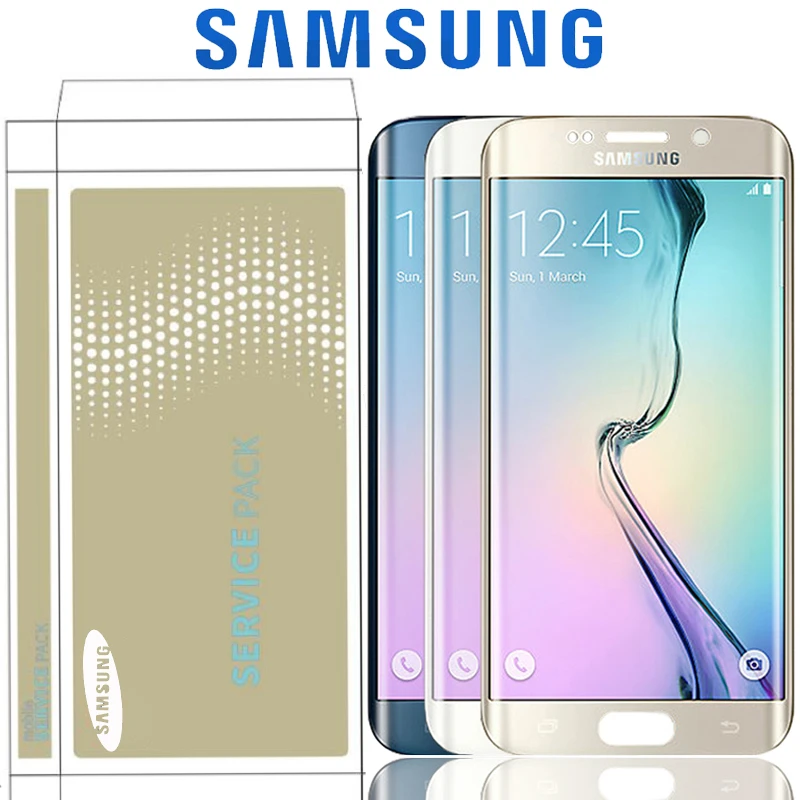 

Original 5.1'' Super AMOLED Display For Samsung Galaxy S6 Edge G925 G925F G925I LCD Touch Screen Digitizer Assembly With Frame