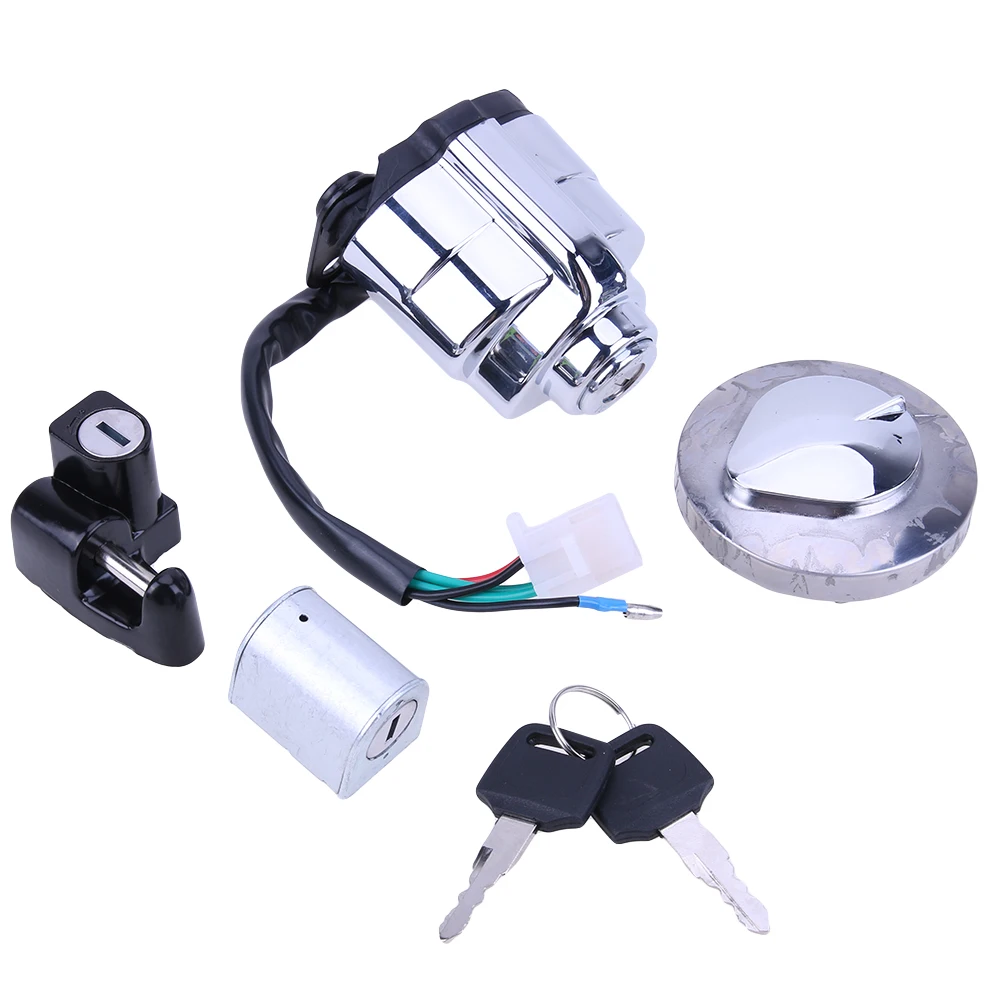 

Motorcycle Electric Door Lock Set with Edge/Fuel Tank Cover Lock Helmet Lock for Honda CA250 Moto Accessories