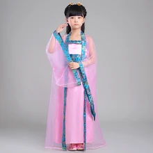 Костюм ханьфу для девочек, платье для шоу, Китайский народный танец, одежда, костюм феи Тан