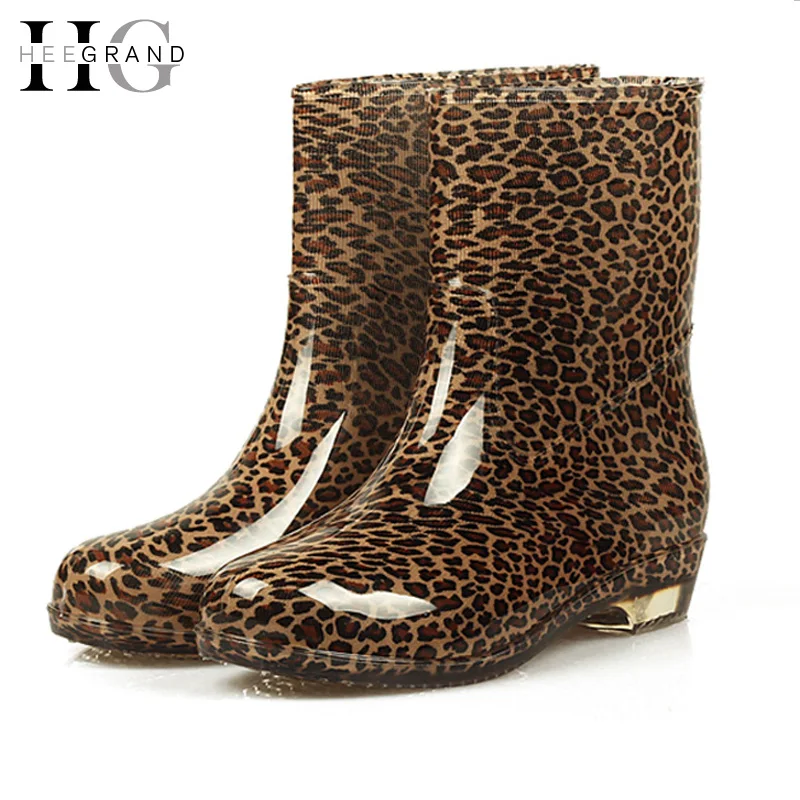 women's leopard rain boots
