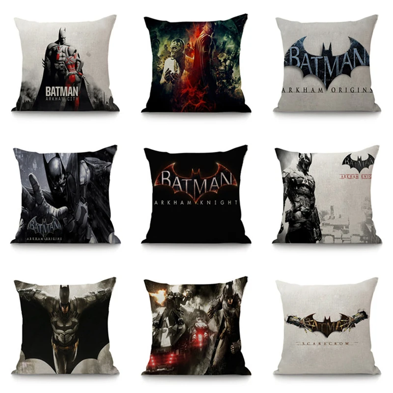 

Super Hero Dark Knight Movie Batman Decorative Cushion Covers Sofa Pillow Cases Car Chair Home Decor for Kids Room Decoration