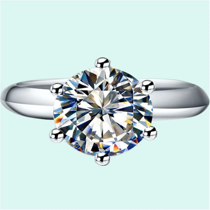 Charles& Colvard Тест Положительный 1.5CT 7,5 мм G-H моассанит свадебное кольцо с бриллиантом классическое серебряное обручальное кольцо 925 пробы