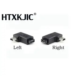 Mini USB мужчины к Micro USB разъем 90 градусов Micro Расширение адаптер правый левый угол оптовая продажа в наличии USB 2.0 jack