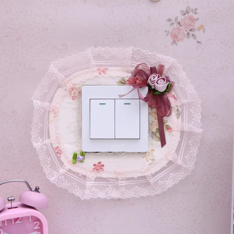 

Lovely Pastoral Switch Fabric Decoration Sets Outlet Creative Switch Stickers Dust Switch Cover Three Sizes Switch Covers