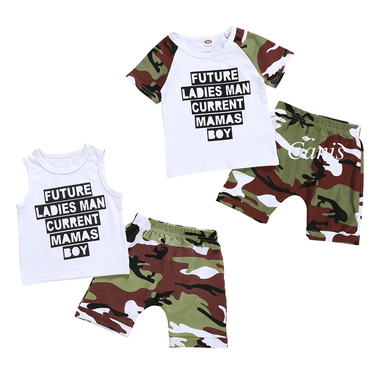 Kehen Camo Shorts Toddler Clothes Infant Baby Boy Summer Outfit Mamas Boy Cotton Vest Hoodie Top