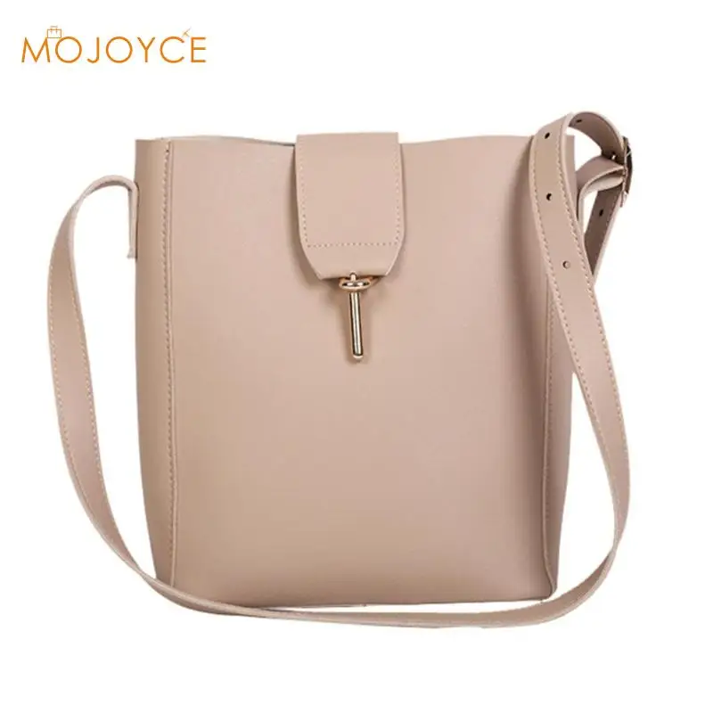 

2pcs/set Fashion Women Messenger Shoulder Bags Brand Designer PU Leather Solid Clutch Crossbody Bucket Bag Girls Shopping Bags