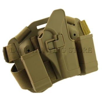 

Airsoft Tactical Gun Holster for GL 17 19 22 23 31 32 Gun Case W/ Double Magazine Pouches Hunting Shooting Drop Leg Holster