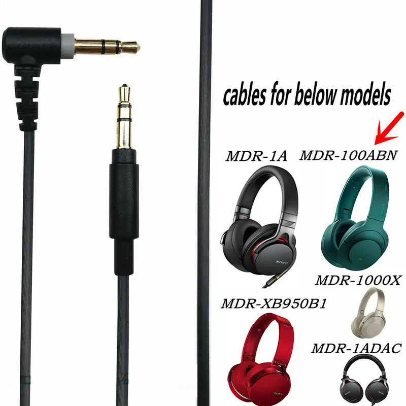 3 5 мм черный наушников аудио кабель Замена для Sony 10R MDR10R MDR-100AAP MDR-1A MDR-XB950BT MDR-1ADAC