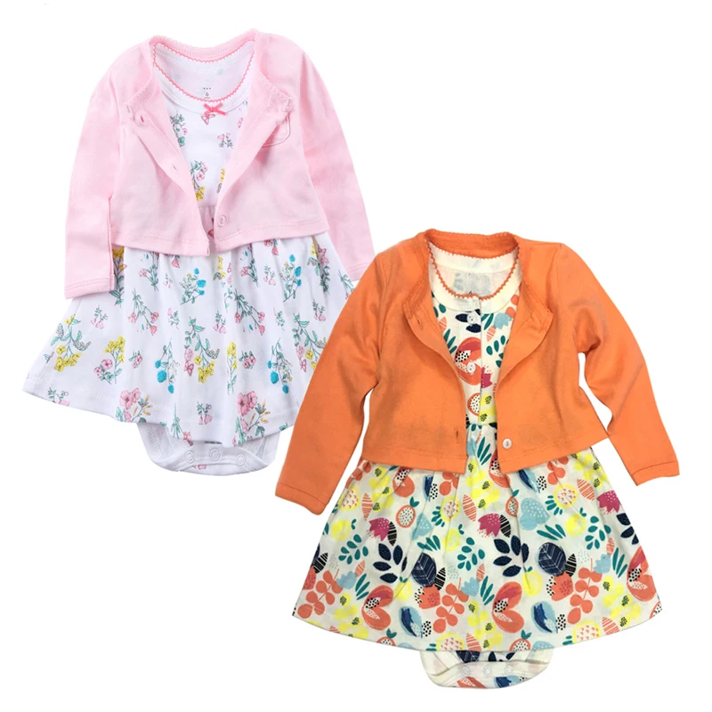 

Cute baby Girl Dress Newborn baby Dresses Girls Cotton Floral dresses for babies Long Sleeve Cardigan Baby Girl Clothes dress