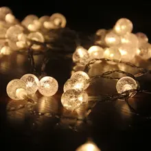 Solar String Lights 20FT 6M Outdoor Waterproof 30 LED Lights Crystal Ball Rope Lights for Christmas,Garden,Yard,Patio,Tree Decor