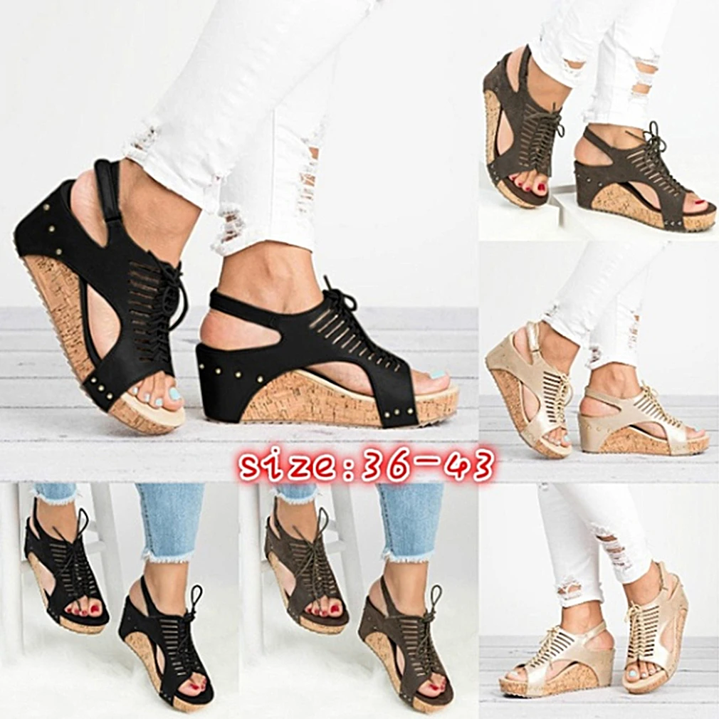Platform Sandals Wedges Shoes For Women Heels Sandalias Mujer Summer Shoes Clog Womens Espadrilles Gladiator Women Sandals 2019