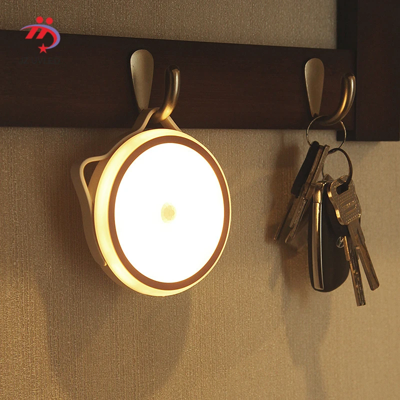

Cat ears USB charging LED night light for bedroom corridor lights pat cat portable night light creative led body sensor lights