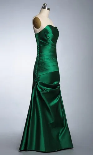 Elegant Royal Green Color Real Image New 2017 Y Backless Elegant Royal Green Color Real Image New 2017 Y Backless Strapless A Line Satin Floor Length Pleats Prom Evening Dress Gown In Dresses From