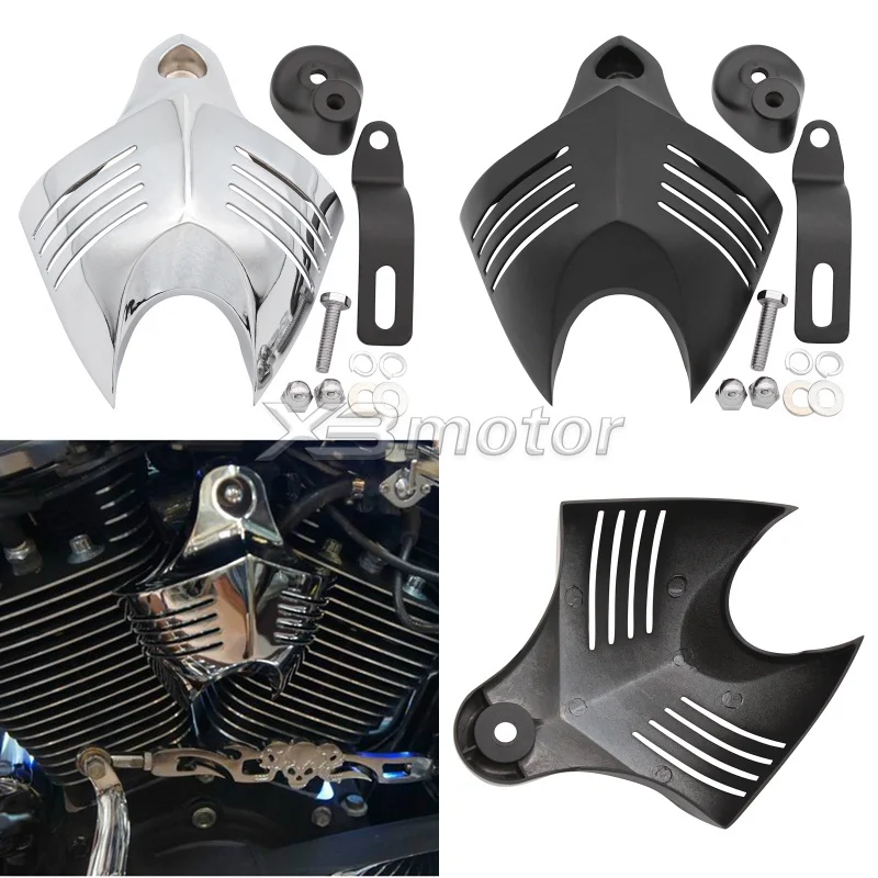 

Motorcycles Black Chrome Horn Cover Stock Cowbell Horns For Harley Dyna Softail Sportster Electra Road King Street Tour Glide