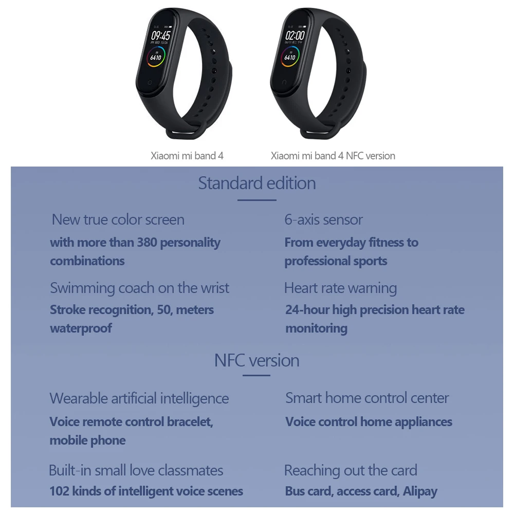 В наличии Xiaomi Mi Band 4 смарт Браслет фитнес Пульс музыкальный AI браслет Bluetooth 5 0 AMOLED