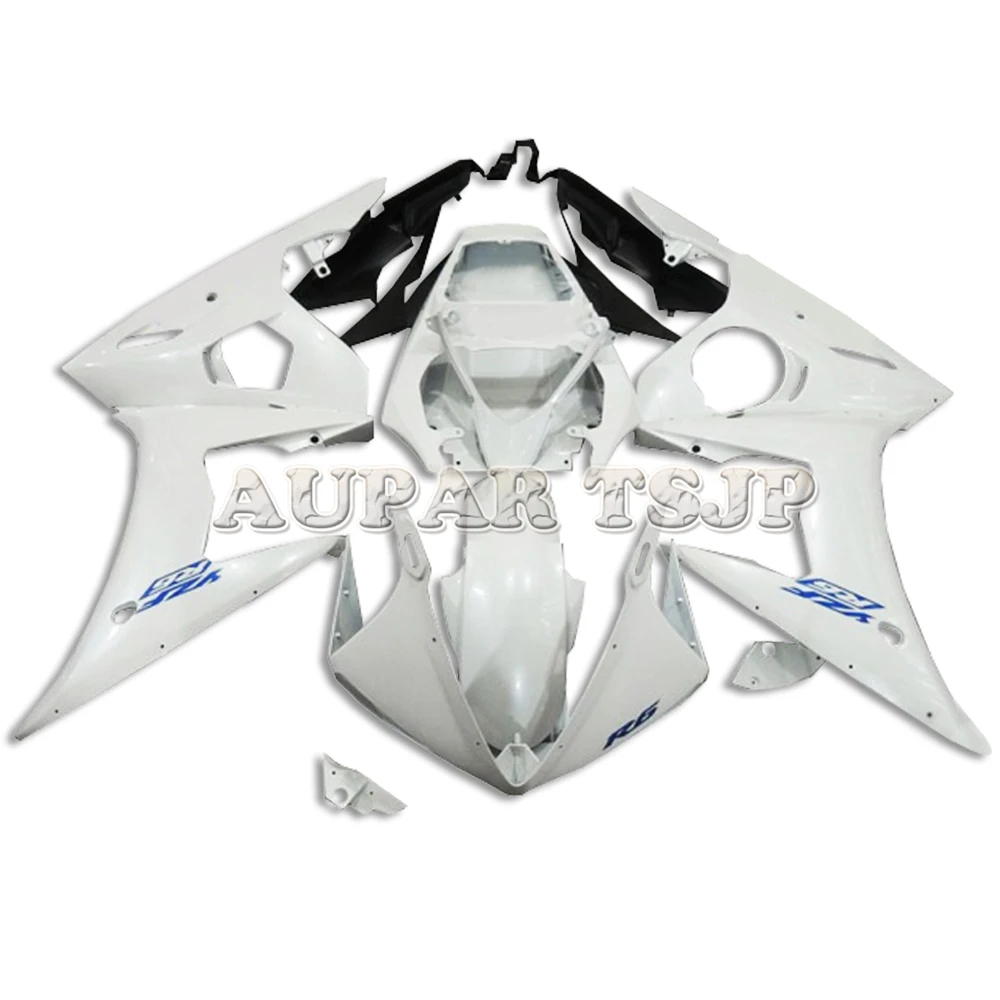 Полный комплект обтекателя Для Yamaha YZF600 R6 2003 2004 R6S '2006-2009 YZF R6 ABS пластиковые литья Cowls-Жемчуг белый с синие предупреждающие знаки