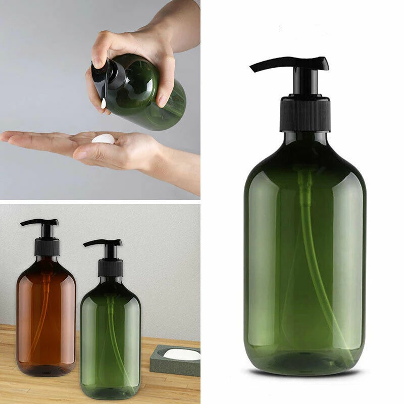 

1PCS Storage Bottle Container Bathroom Liquid Foam Kitchen With Pumps Round Shoulder Soap Dispenser Shampoo Shower 30