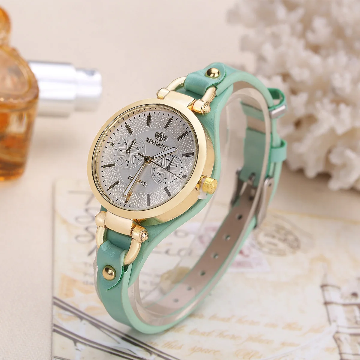 

Hot Sale 2018 Watch Women Thin Leather Wristwatch Alloy Shell Dial Clock Gray RoseGold Quartz Movt Watches