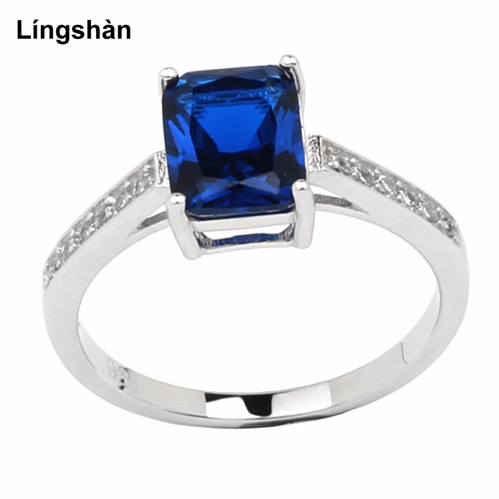 Buy Real 925 Silver Ring Sterling Women Jewelry 7x9mm