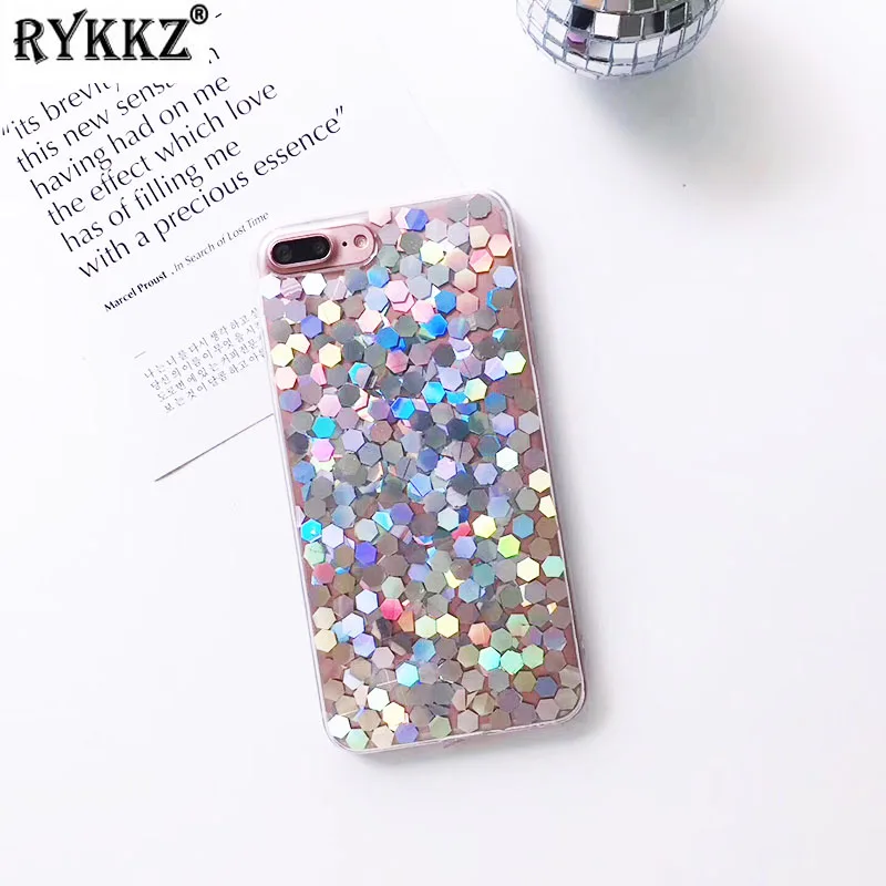 Чехол с лазерными блестками для iPhone 11 Pro X XS Max XR Блестящий Мягкий силиконовый