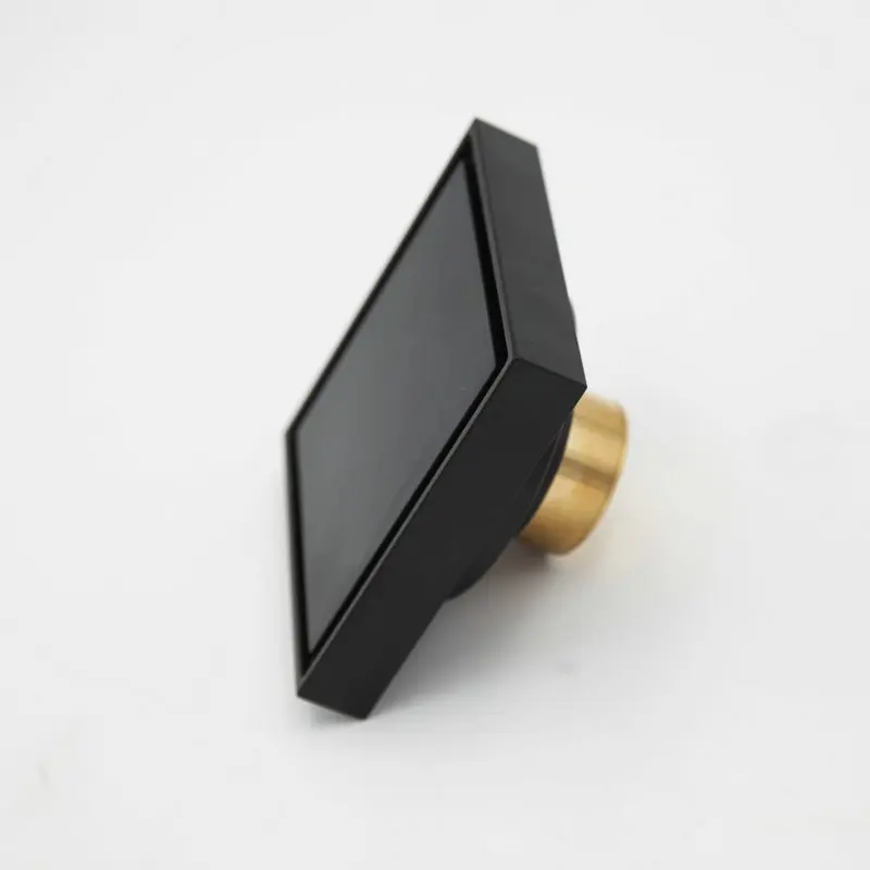 Черный шар хром латунь матовый золотой 10x10 см душ квадратный Невидимый ванная комната трап крышка слива отходов трап - Цвет: Black Painting