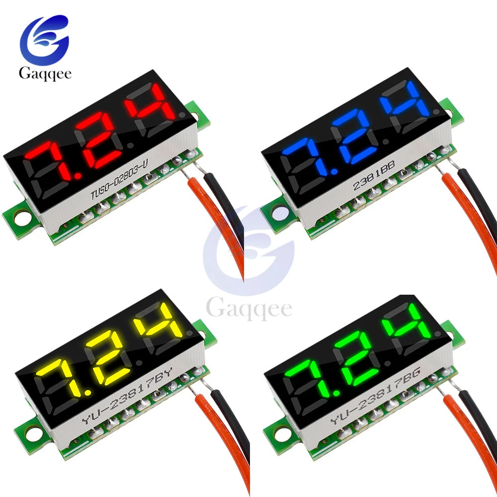 Red/Blue/Yellow/Green 0.28" DC Digital Panel Voltmeter Panel Mount LED Voltage Red/Blue/Yellow/Green 0.28" DC Digital Panel Voltmeter Panel Mount LED Voltage