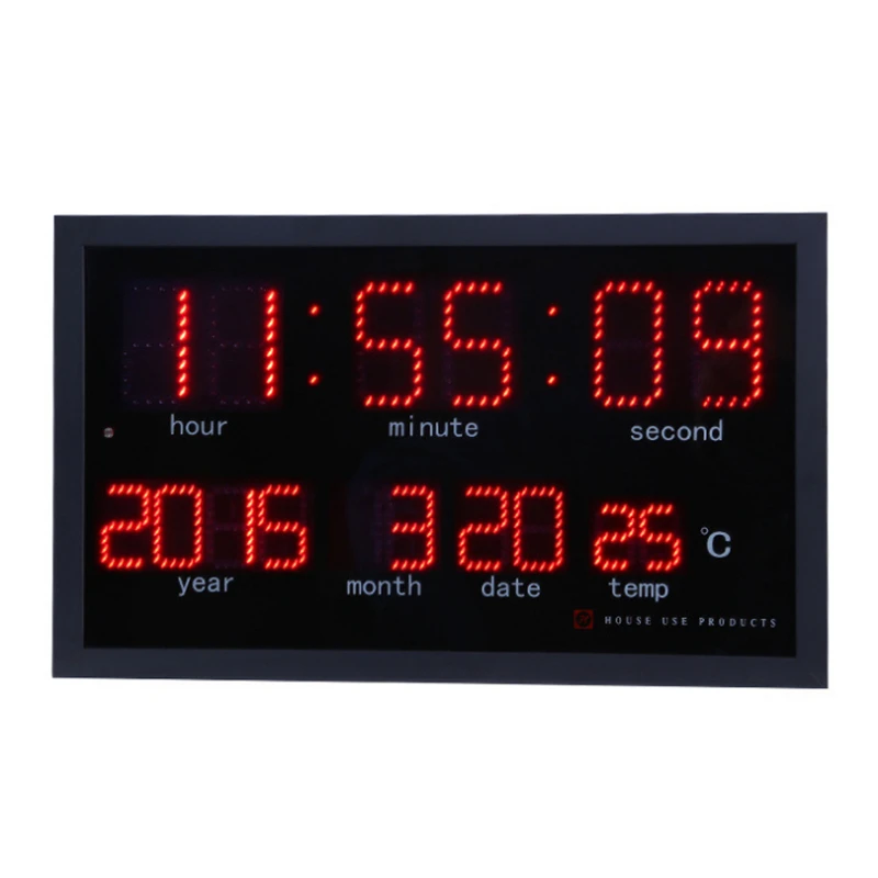СВЕТОДИОДНЫЕ Цифровые большие настенные часы с точечной матрицей для гостиной, современные декоративные электронные светодиодные часы с календарем, часы с термометром для дома