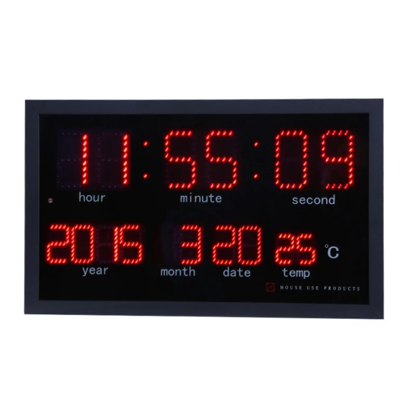  Dot matrix led digital large wall clock Living room modern decoration electronic led calendar clock - 32828848331
