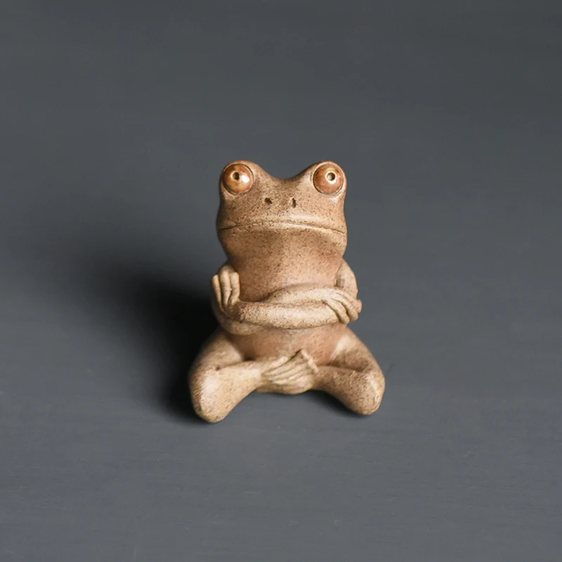 Цзиндэчжэнь керамические украшения Статуя лягушки животного чай домашнее животное/цветочный горшок бонсай фэн шуй Декор ремесла Лаки бутик скульптура - Цвет: G