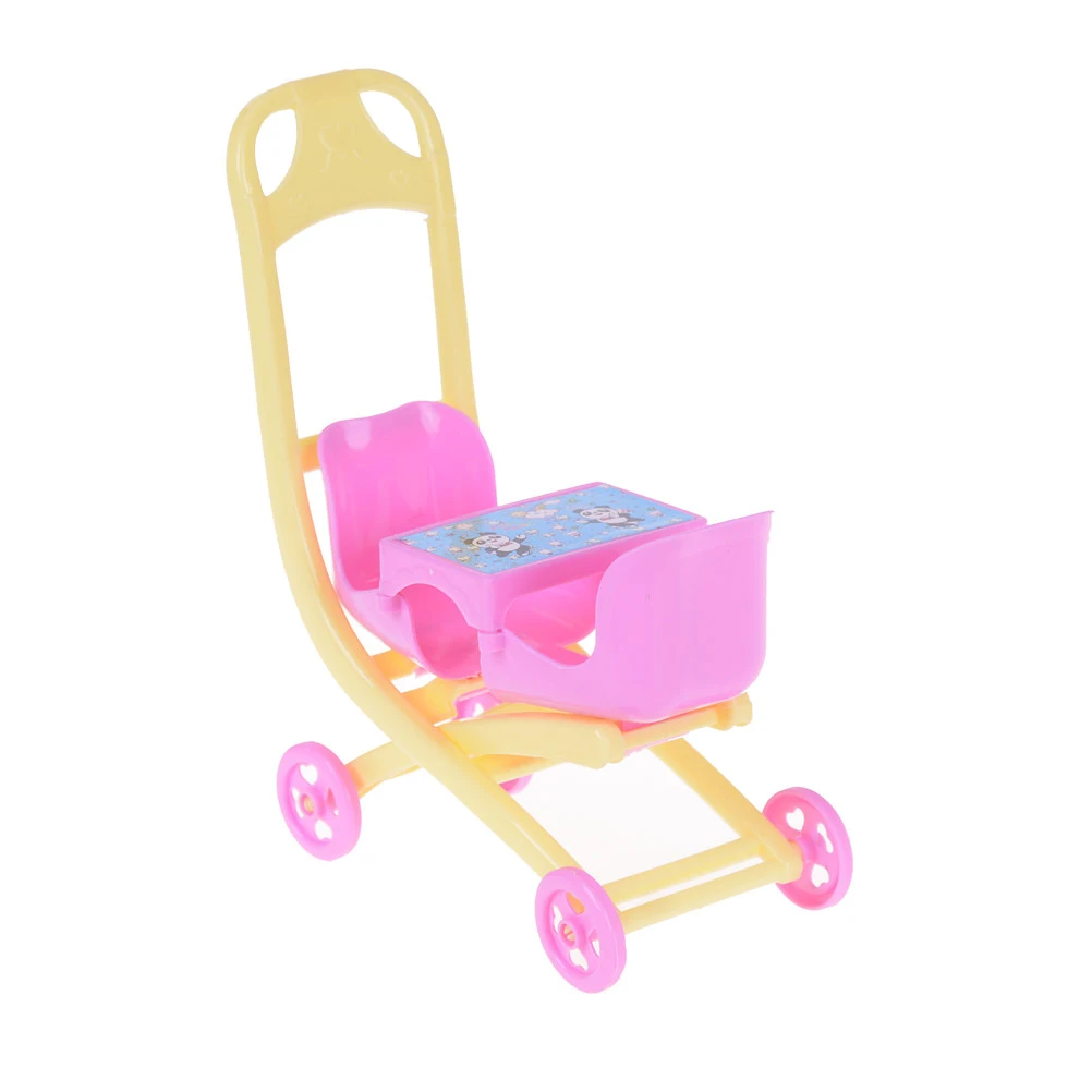 

1PCS Baby Stroller Infant Carriage Stroller Trolley Nursery Toys Furniture Doll Accessory For Doll Gifts for Baby Girls
