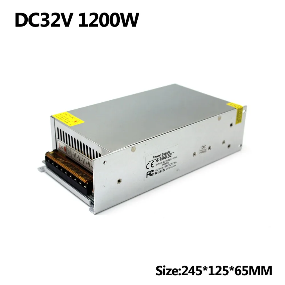 Одиночный выход импульсный источник питания 32 V 37,5 A 1200 W трансформаторы 110 V 220 V AC к DC SMPS для светодиодной ленты свет лампы