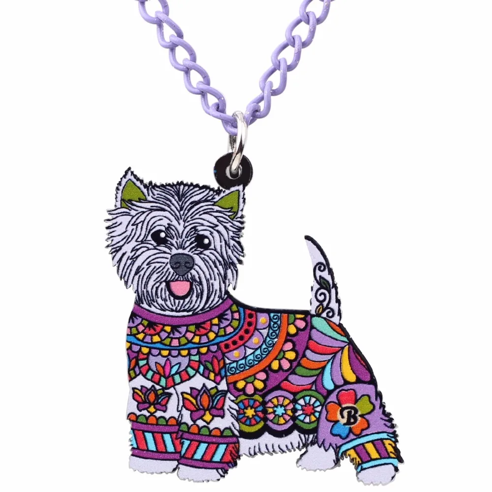 Ожерелье WEVENI West Highland White Terrier подвеска в виде собаки на цепочке ошейник животного