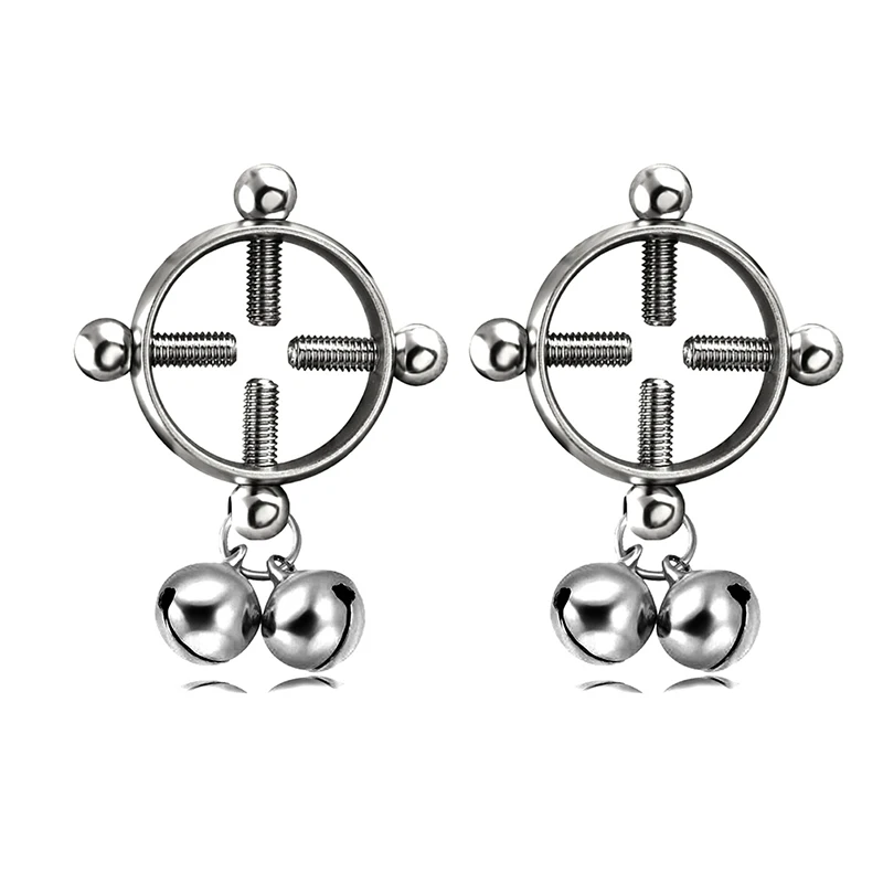 

1/2 Pcs Women Nipple Piercing Breast Sexy With Bell Sound Anti Allergy Screw Round Body Piercing Jewelry Rings Pendant