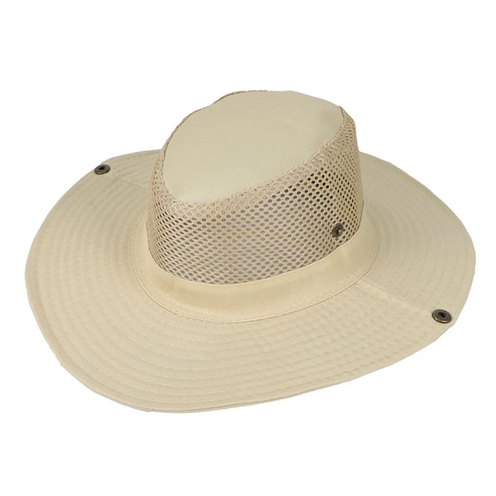 

2019 Wide Brim Sun Breathable Hat Summer Outdoor Activity Mesh Bucket Cap UV Protection for Camping Fishing Safari Hiking Hats