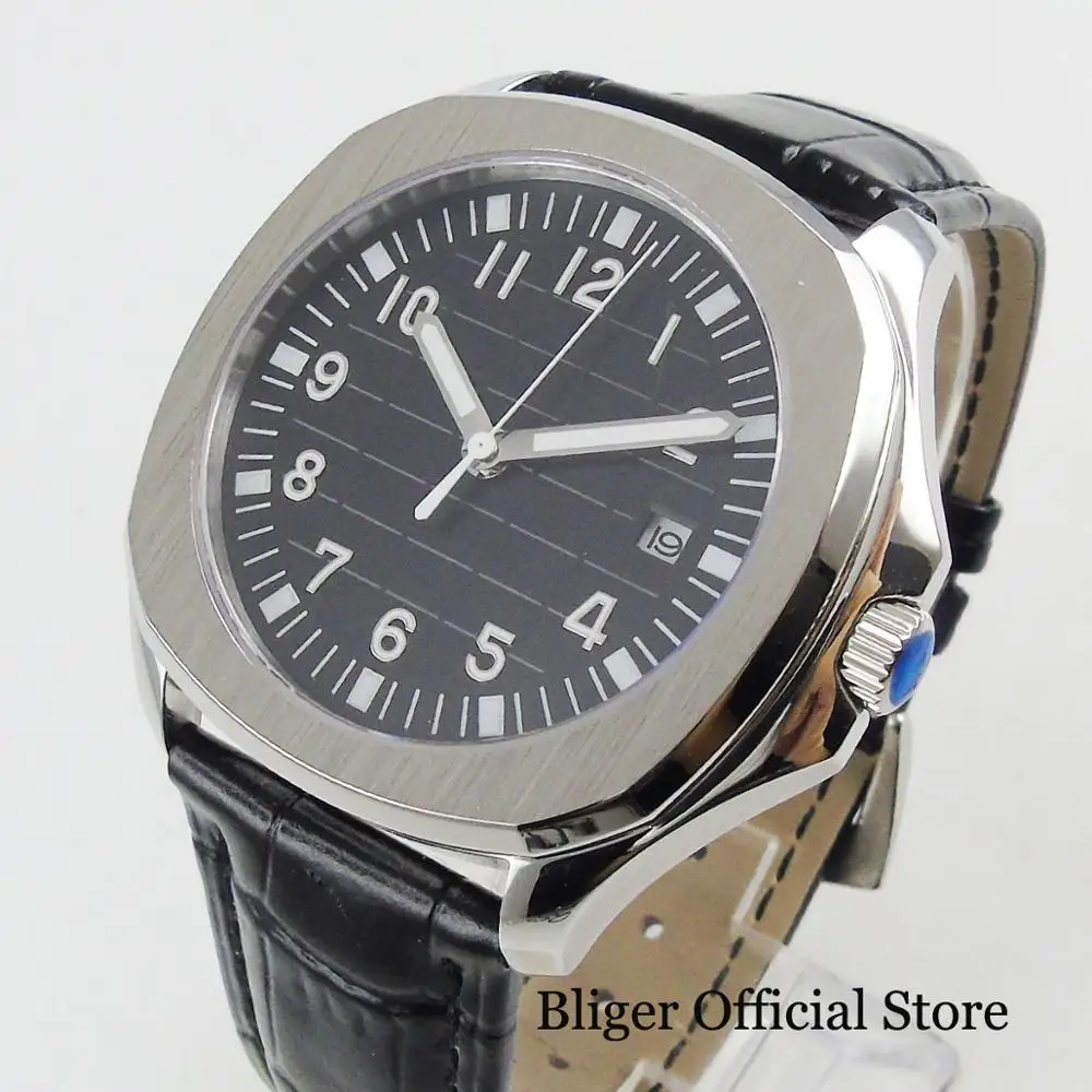 

Fashion 39mm Sterile Automatic Men's Watch Stainless Steel Case With Earth Texture Sapphir Glass Date Window