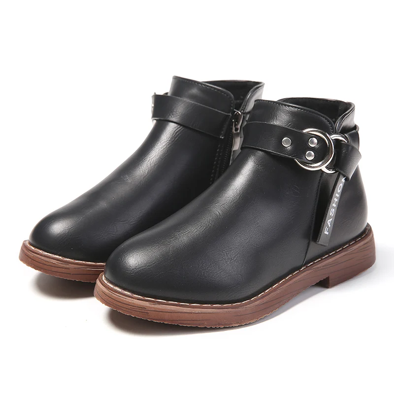 

COZULMA Children Fashion Student Shoes Girls Brand Martin Boots Kids 2018 Autumn Boys Pu Leather Ankle Boots Size 27-37