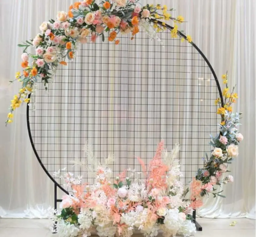 

Wedding circle grid screen wedding background grid screen sen department circular square iron mesh window display pieces