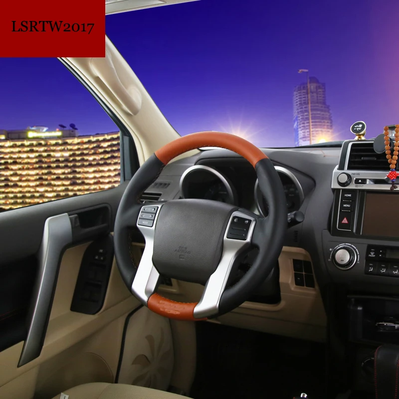Углеродное волокно капота кожаный чехол рулевого колеса автомобиля для toyota land cruiser prado 2010 2011 2012 2013