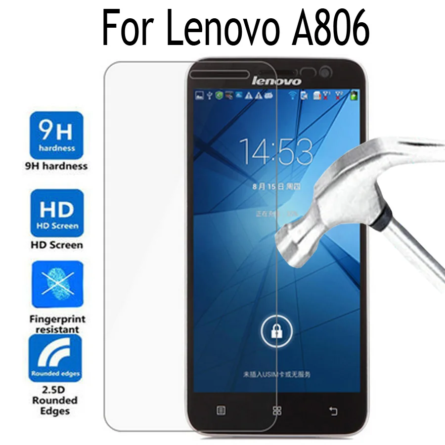 

Tempered Glass Film For Lenovo A8 A806 5.0inch Screen Protector Cover 2.5D Explosion-proof Protective Film Case
