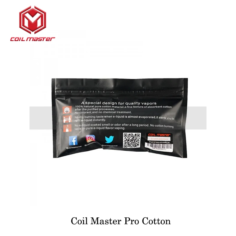 2 упак./лот оригинальный Coil Master Pro хлопок для вейпинга 100% натуральный лучший выбор