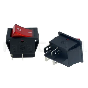 

10PCS Precision Fine Red Light 4 Pin On/off Rocker Switch KCD4-201N