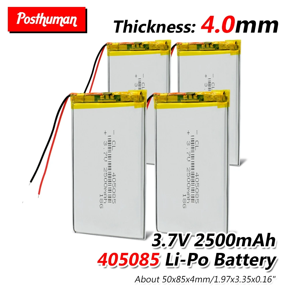 

3.7V 2500mAh Li-polymer Battery 405085 For MP4 MP5 DVD GPS Camera Lipo li-ion Lithium Li-polymer Battery Replacement Battery