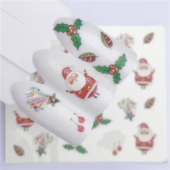 

LCJ Christmas New Year Gift Snow Flower Nail Sticker Nail Art Watermark Decorations Tips Water Tattoos